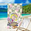 1pc Lizzie McGuire Y Sus Locuras3 Beach Towel with Custom Name, Beach/Swimming/Bath/Picnic/Camping Towel, Suitable for Seaside Beaches