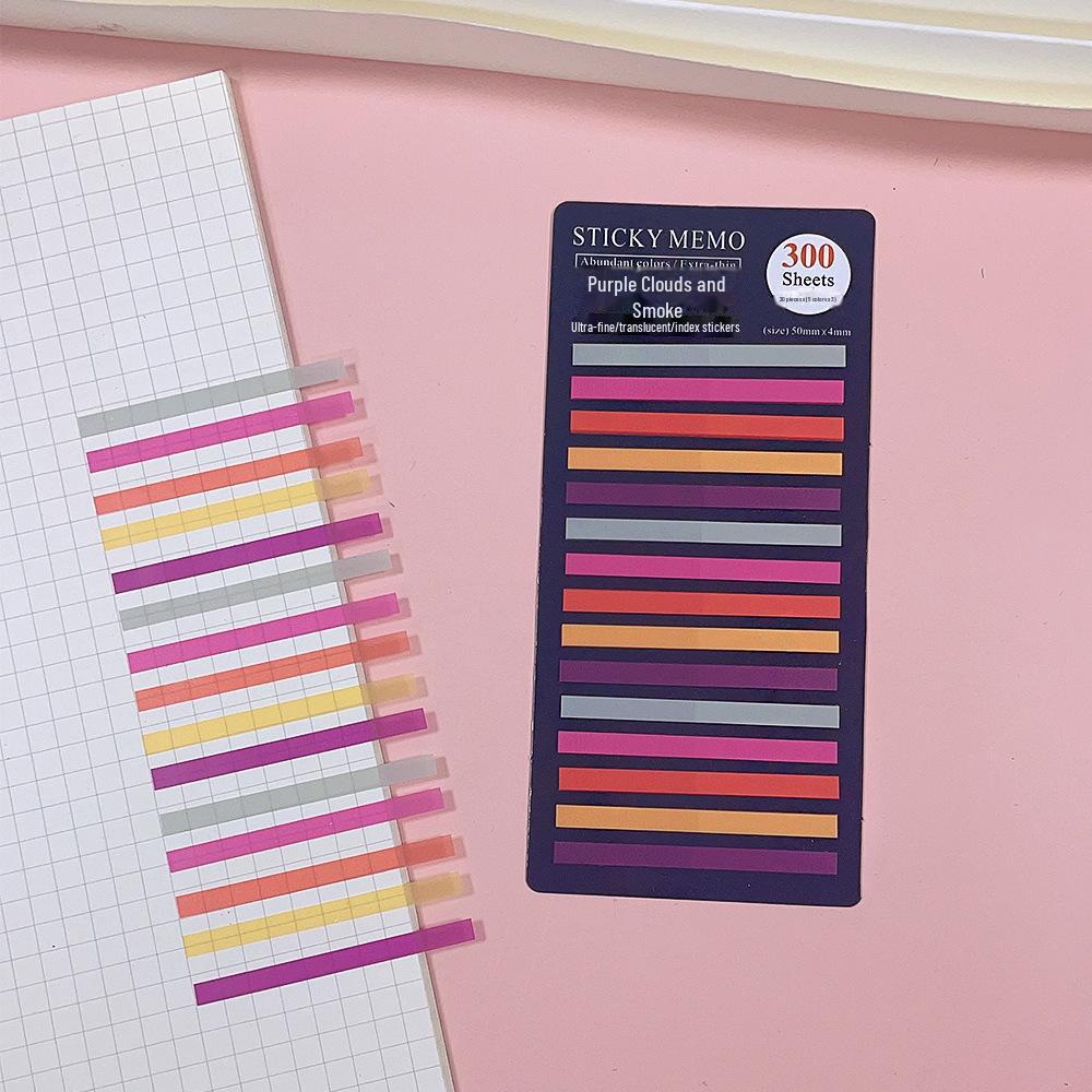 Morandi Translucent PET Index Stickers - Vanilla Autumn Series, Writable Sticky Notes & Markers
