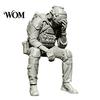Tactical Equipment Sculpture 3D Printed Soldier Figurine Ornament, Sitting Statue, Desk Accessory Funny Tired for Table Shelf Edge Decor Miniature