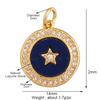 New Trendy Shining Space Sun Moon Star Charm Pendant, Gold Inlaid Cubic Zirconia Jewelry Necklace Bracelet Making Supply L44