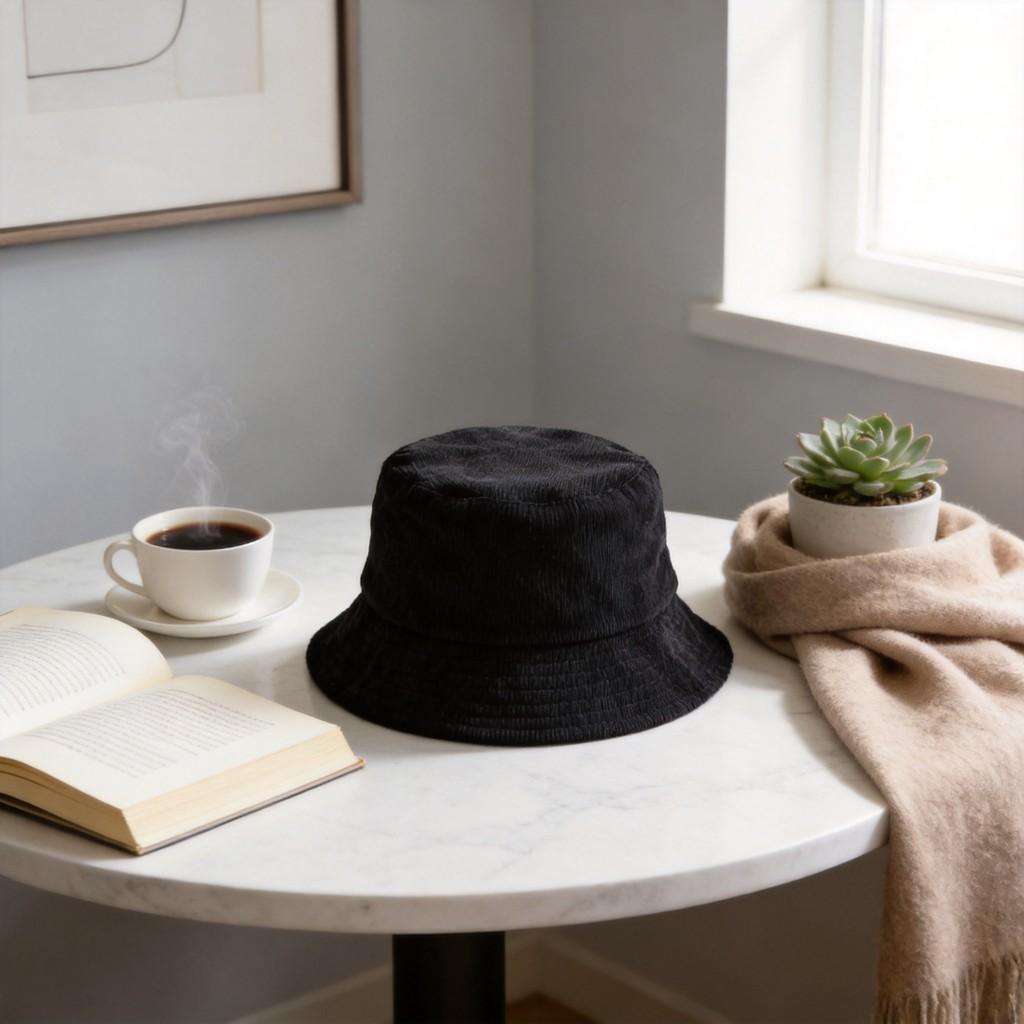 Fall Winter Reversible Corduroy Fisherman Cap With Sunshade For Casual Wear