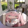 Franxx Round Area Rug Carpet Rug For Living Room Bedroom Sofa Playroom Decor Nonslip Floor Mat