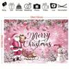 Cute cartoon snow scene featuring Santa Claus suitable for living room outdoor decoration and for online live streaming.