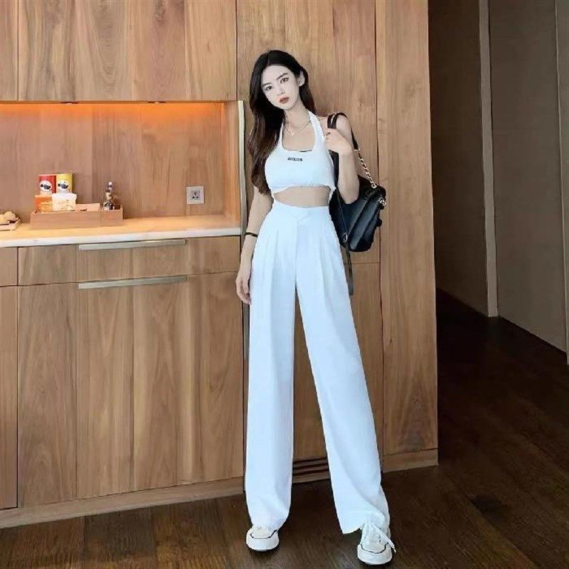 Wide Leg Pants for WOMEN'S Summer Thin High Waist Suit Pants