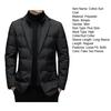 Herren Anzugjacke aus Baumwolle mit Stehkragen, lange Ärmel, Knöpfe, Reißverschluss, Knopfleiste, Anzugjacke, zweiteilig, gesteppte Oberbekleidung