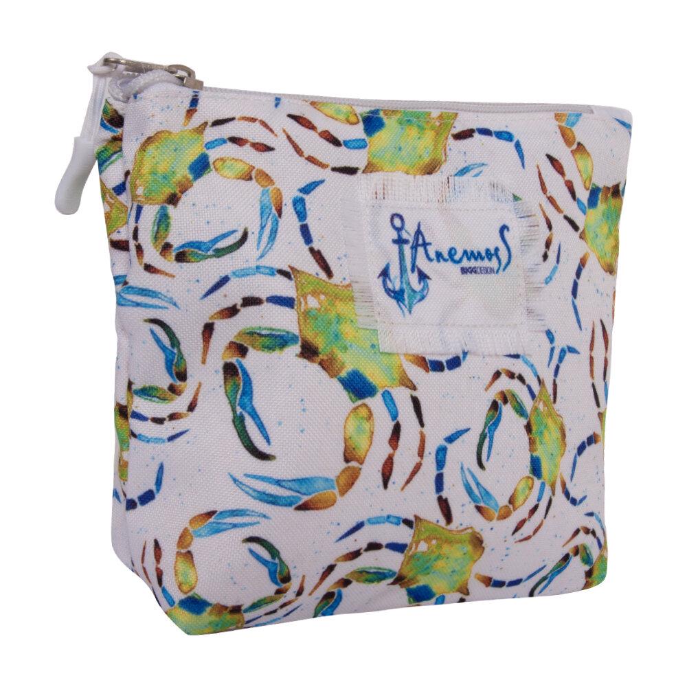 AnemosS Crab Patterned Multi Color Makeup Bag
