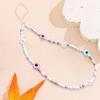 Glass Rice Beads Telephone Lanyard Devil Eye Fashion Cellphone Strap  Girls Gift