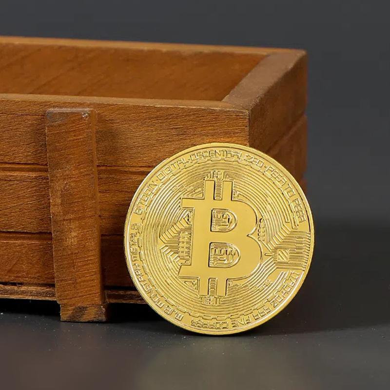 Vergoldete Bitcoin-Münze, Sammlerstück, Kunstsammlung, Geschenk, physische Gedenkmünze, Casascius-Bit, BTC-Metall, antike Imitation