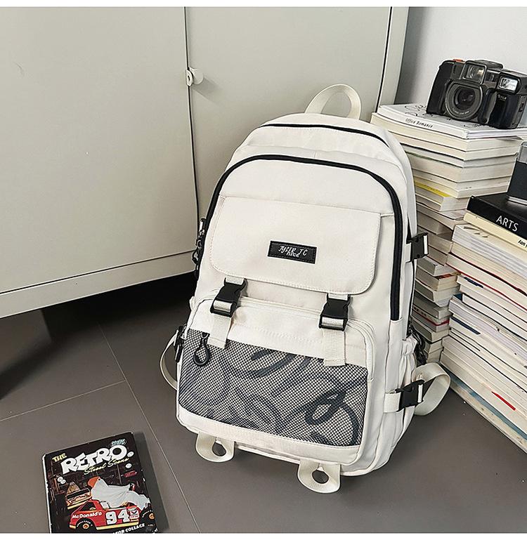 Schoolbag Japanese ins new high-value tooling style fresh and simple backpack couple lightweight travel large-capacity backpack