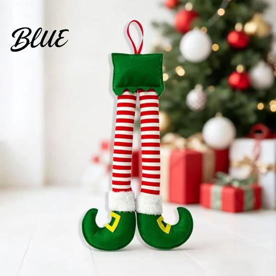 Christmas Ornament for Women Elf Legs Santa Legs Hanging Ornaments Plush Stuffed Xmas Car Pendant Decorative Fun Holiday Decor Mirror Door Handle,