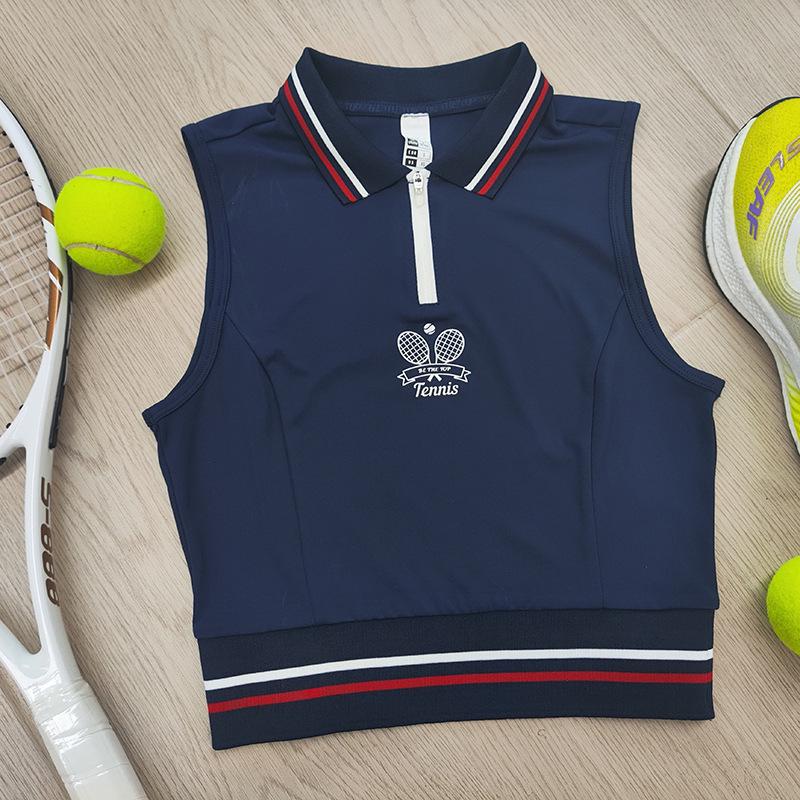 Dames Sneldrogend Mouwloos Polosportvest - Reverskraag, Stof die aanvoelt als een tweede huid, Ideaal voor Hardlopen, Tennis en Yoga.