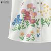 ZANZEA Women Casual Turn Down Collar Floral Print Sleeveless Vest Tops