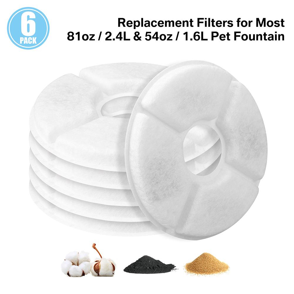 

Dog Water Fountain Filter Replacement 6/12Pack Rectangle Carbon Filters for Large Capacity Automatic Pet Fountain