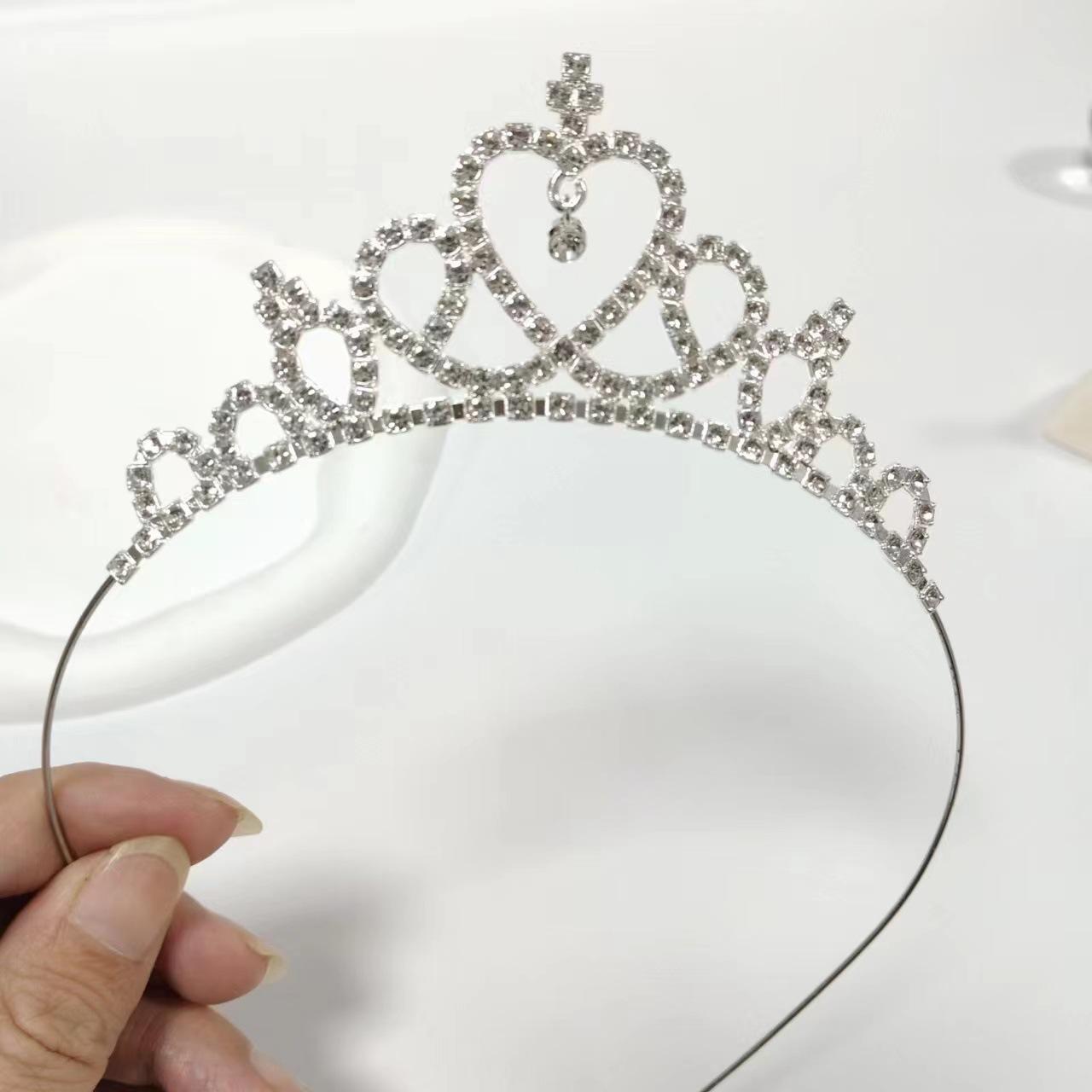 Crown Tiara Children s Little Princess Cute Girls Hair Accessories Crystal Diamond Crown Birthday Performance Accessories Hairband Hairpin
