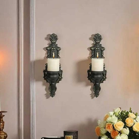 Vintage Wandleuchter Kerzenhalter Gotische Eisenkunst Teelicht Kerzenhalter Wohn Esszimmer Schlafzimmer Wandmontage Kerzenständer Dekoration