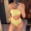 Neue Asymmetrische Cut Out Faltig Ein Stück Badeanzug Frauen Bademode Weiblichen Schulter Gepolsterte Badende Badeanzug Schwimmen Dame