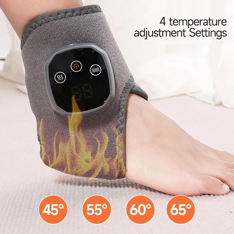 2026 New Electric Heat and Vibration Ankle Wrist Massager Hot Compress Therapy Ankle Massage Heated Wrap Support Brace Foot Protector