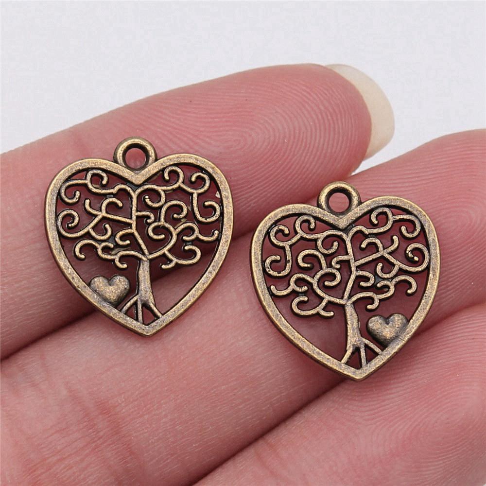 Charms Round Tree Of Life Pendants Vintage Jewelry Supplies QC109