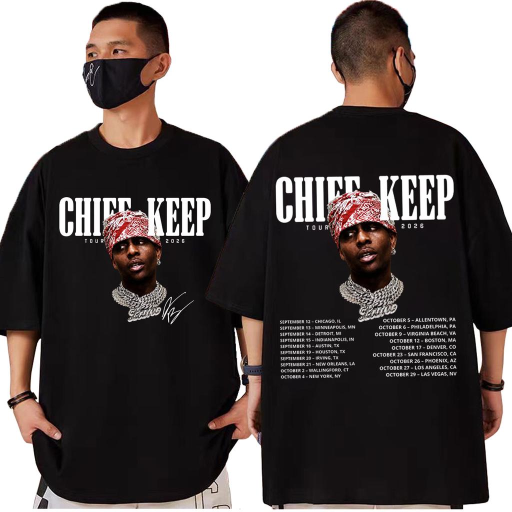 Rapper Chief Keef Tour 2026 Merch T Shirt Men Women Fashion Vintage Short Sleeve T-shirts High Quality Cotton Oversized T-shirt