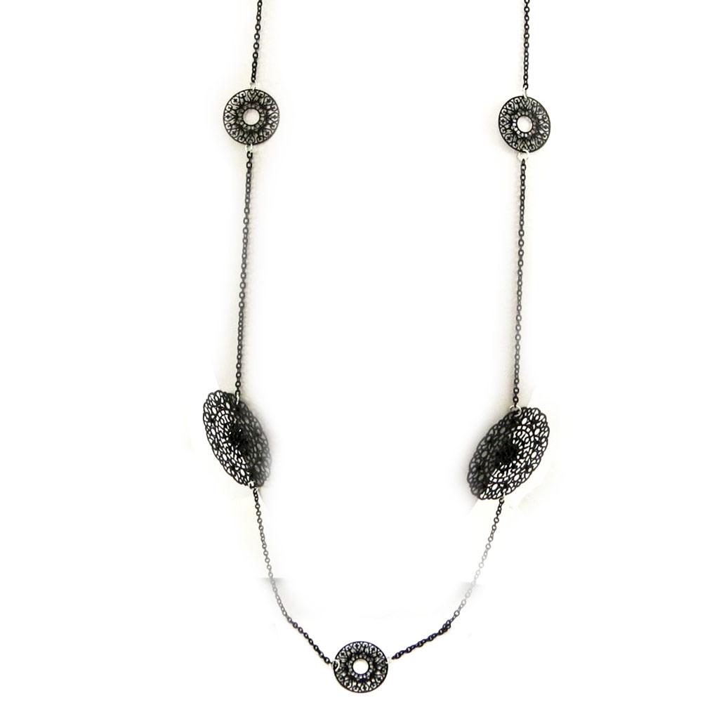 Les Trésors De Lily [L5801] - Black 'Carmen' Designer Necklace