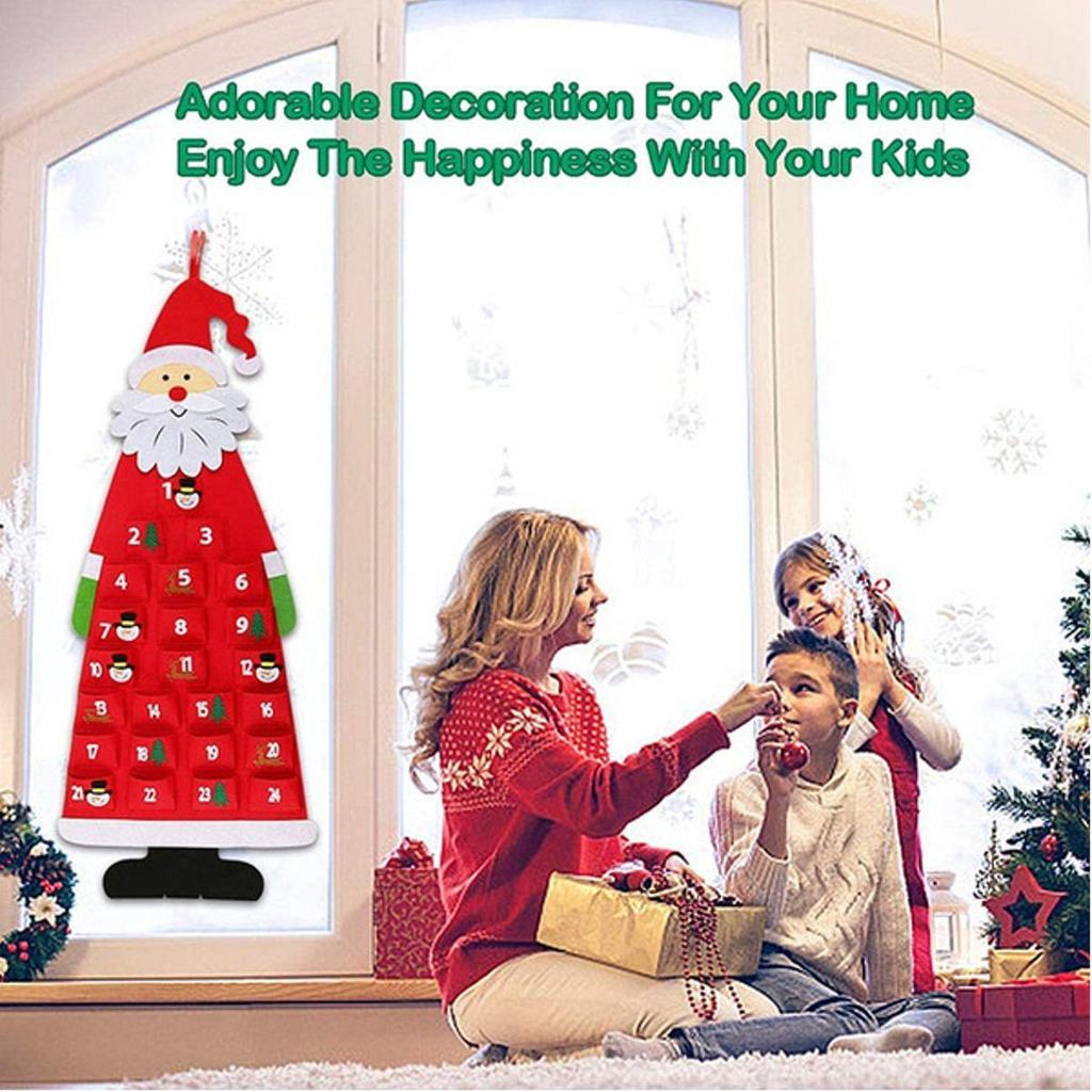 Christmas Felt Wall Calendar with Decorative Pendants