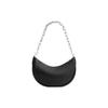 Coach Mira 24 Solid Color Logo Pendant Zipper Closure Glove Tanned Leather Half Moon Handheld Crossbody Shoulder Bag Medium Women Handbags CM583-LHBLK