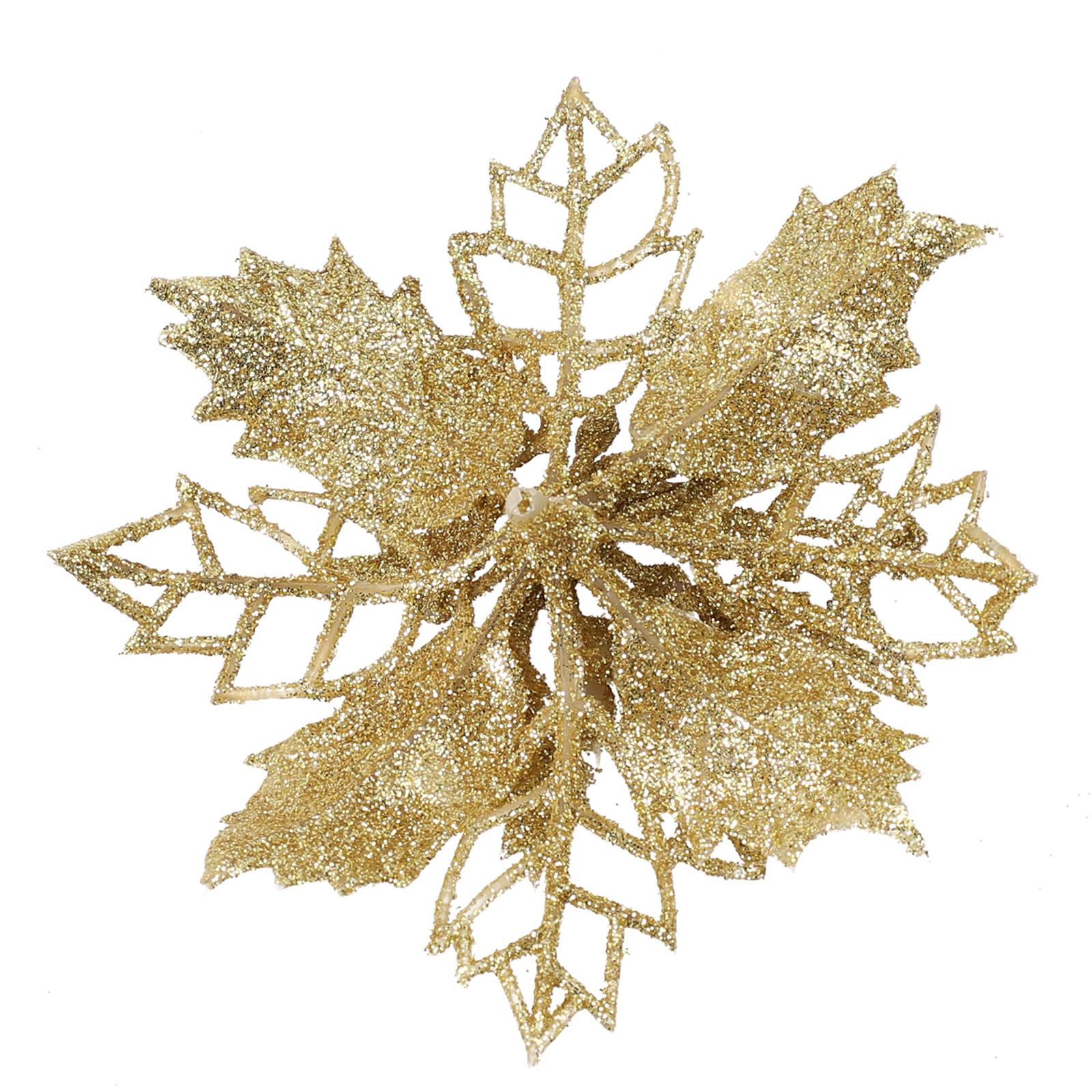 1pc Christmas Flower Gold/silver/champagne/white/bronze 9cm Hollow Flower Christmas Tree Ornament Christmas Decor Home Decor золотистый