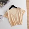 Outerwear Jerseys Summer Cardigan Women Cropped Blouses Korean Fashion Style Cute V-neck Women's Coat Black Bolero Woman Basic