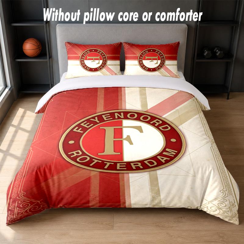 Feyenoord Design Bett Bettwäsche Set 1 Bettbezug + 2 Kissenbezüge Weich Atmungsaktiv Haushalt Bettwäsche