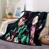 Powerful Demon Anime Flannel Blanket, Soft Polyester, Modern Design, All-Season for Camping, Travel, Gifts for holidays or birthdays