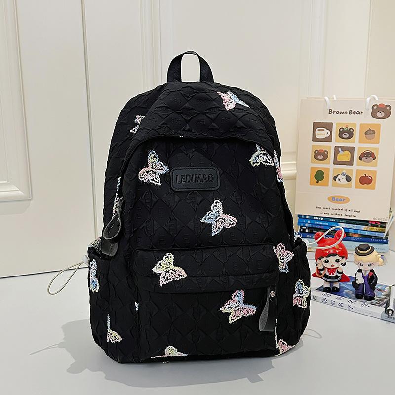 School Bag Ins Wind Girls School Bag High Value Butterfly Early Height Women Lightweight Burden Reduction Backpack