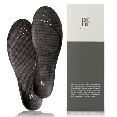 Guaranteed authentic PitSole insoles for posture support, unisex, arch support, adjustable size, ultra-lightweight, and counterfeit-proof (Black, Size