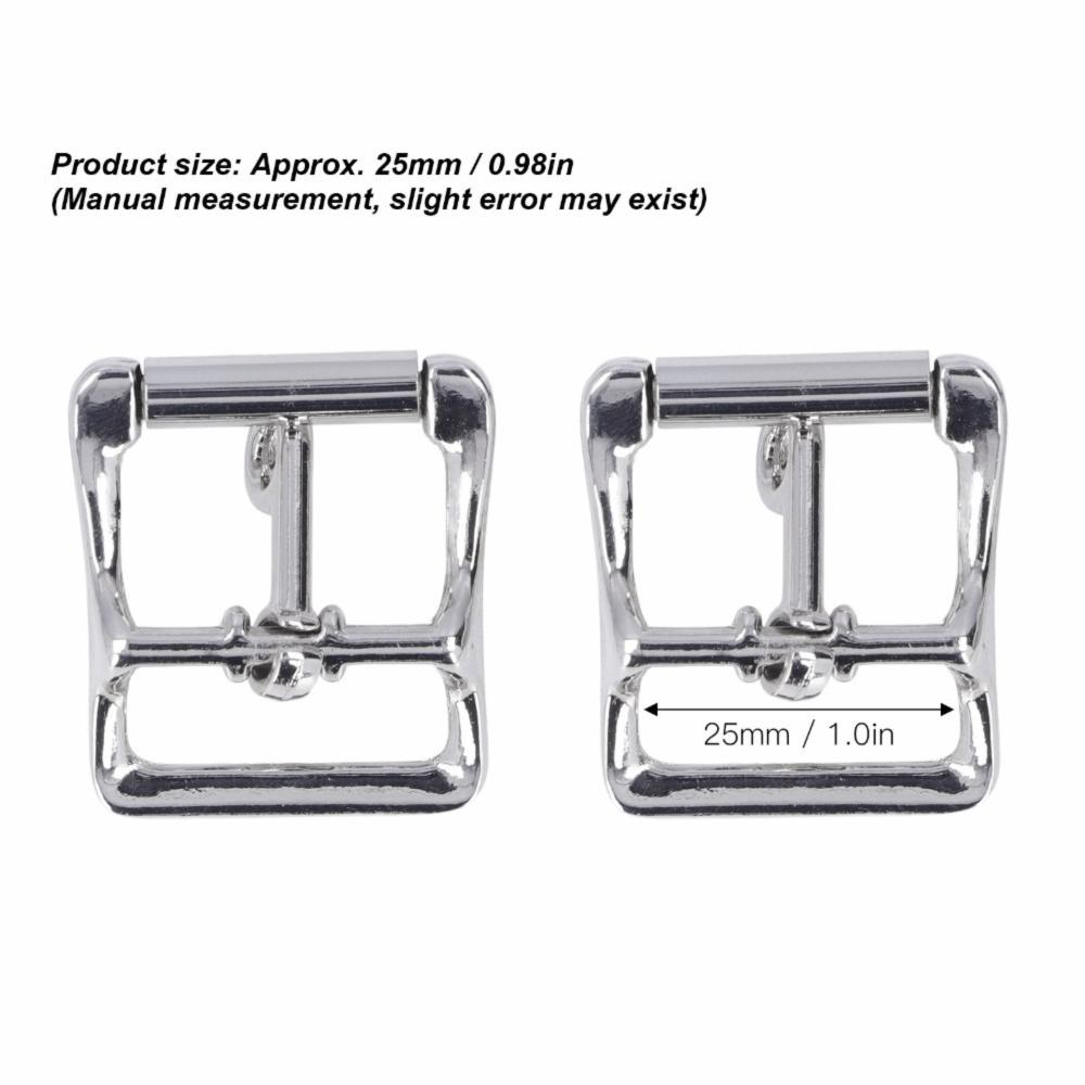 5pcs Square Center Bar Metal Replacement Buckle Single Prong Buckle Leather Craft