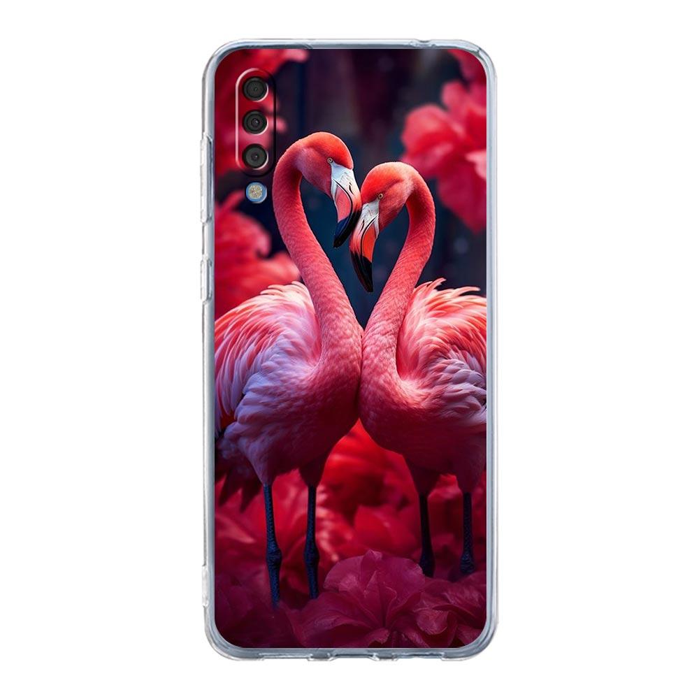 

Phone Case For Samsung A14 5G A12 A22 A32 A34 A42 A52 A54 A50 A70 A72 A40 A20E A10S A20S A02S A04S lovely Pink Flamingos leaf Samsung A34