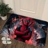 1pc Deadpool Pattern Fleece Doormat | Polyester, Machine Washable, Ideal for Living Room, Bedroom Decor, Adds Practicality and