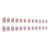 24 Stuks Nagellak Melkwit Breed Frans Ins Stijl, Zacht Temperament Middellang Vierkant Draagbare Nagels