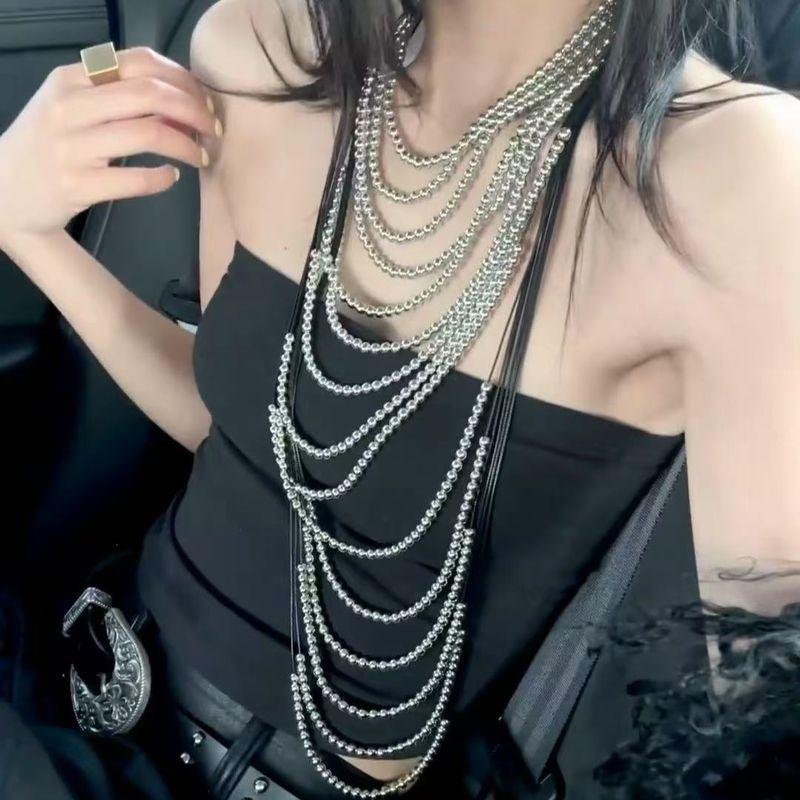 

European and American Cross-Border Hot-Selling Jewelry Multi-Layered Shiny Beaded Necklaces for Women, Fashionable and Simple Design Trendy Necklaces Main Picture Necklace