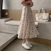 Women's A Line Midi Skirt Floral Print Solid Casual Summer Boho Beach Long Skirt