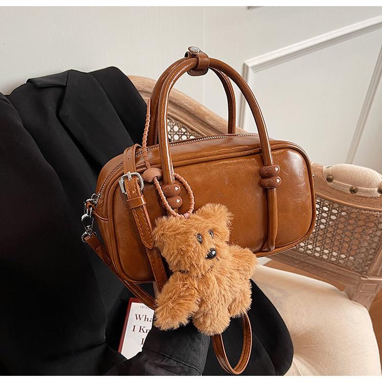 Ielgy Retro Niche Portable Bowling Bag Small Square Bag Simple All-Match Red Messenger Bag