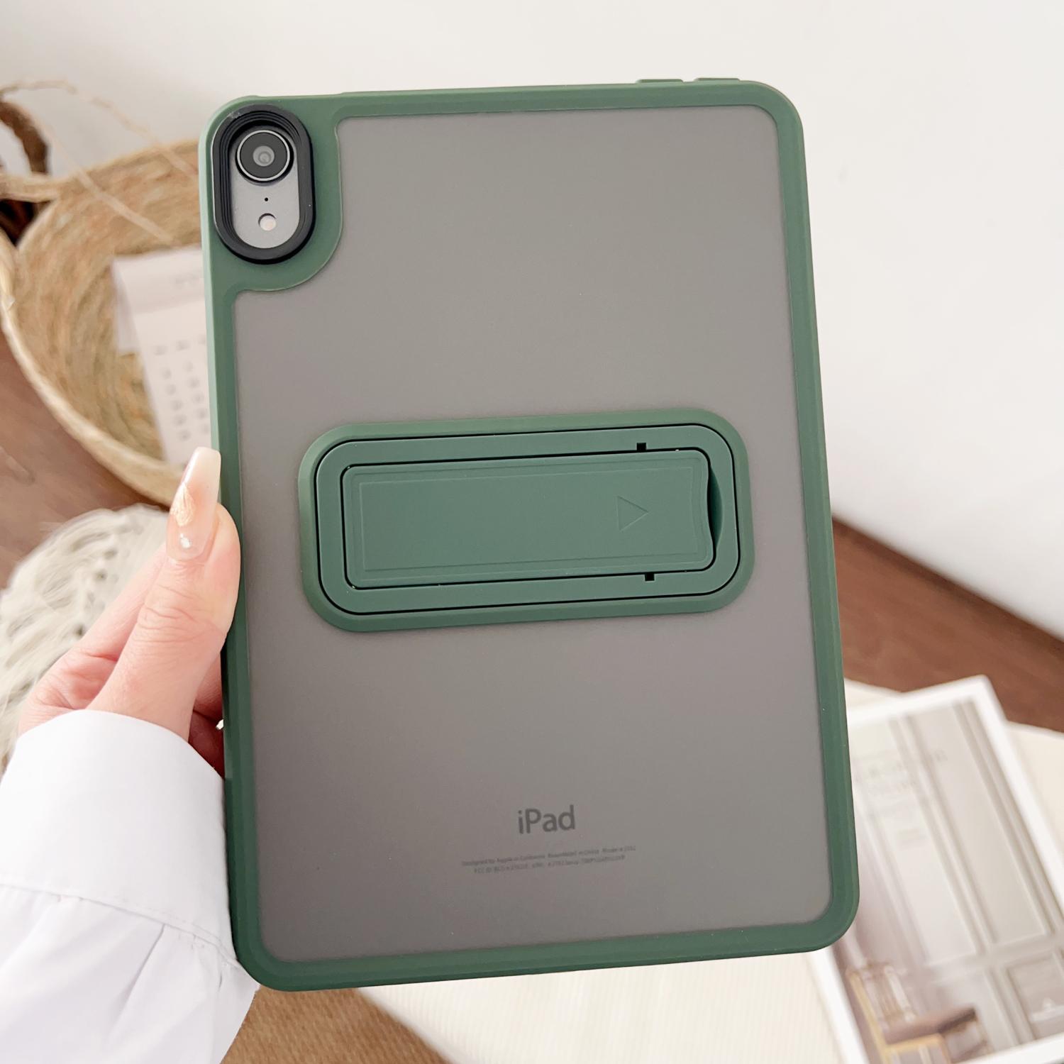 Étui à support mat pour iPad Air Pro Mini 4 5 6 7 8 9 10ème génération 10.2 10.9 11 12.9 13 pouces A16 Étui Support rigide for ipad 5th 6th 9.7 vert foncé