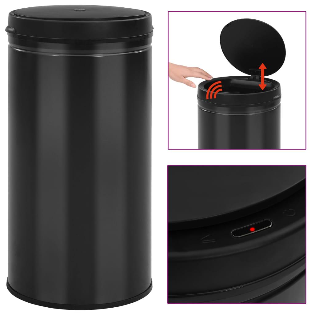 vidaXL Automatischer Sensor-Mülleimer 60 L Kohlenstoffstahl Schwarz