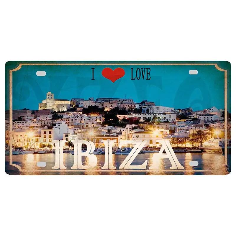 YZFQ30X15CM Egypt Ibiza Munich  Halkidiki  Minorca City Island Metal Tin Sign Travel Souvenir Wall  Home Carft Decor DC-1369B