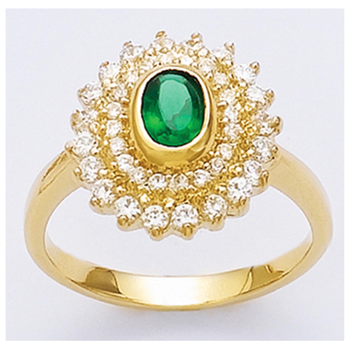 

Зеленое позолоченное кольцо Sissi