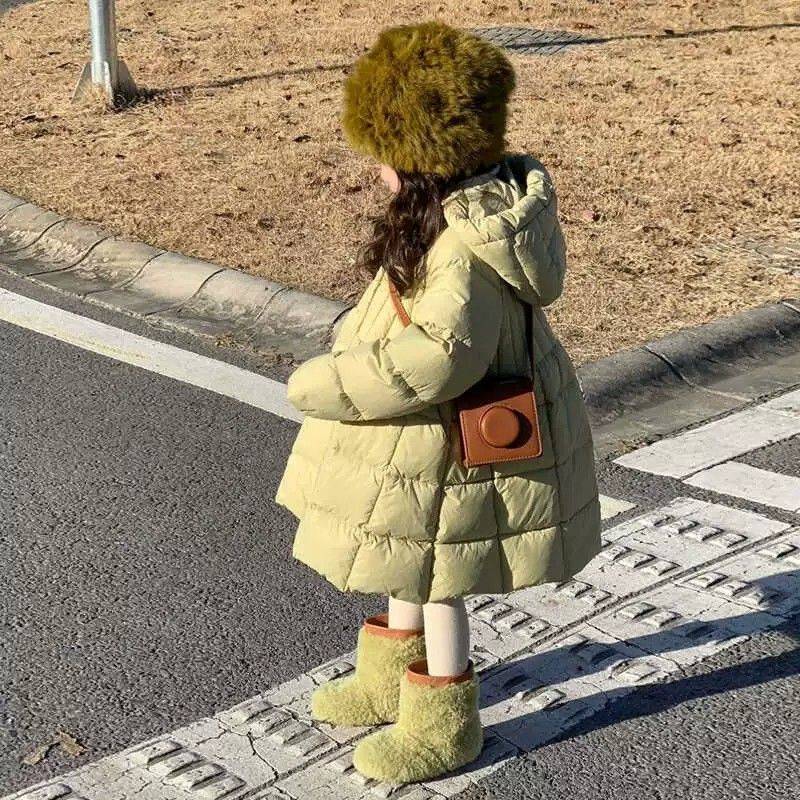 

Зимняя куртка для девочек, парки, зеленая с капюшоном, детская, утепленная, теплая куртка, стеганая, сноубордическая одежда, детская 80cm зелёный