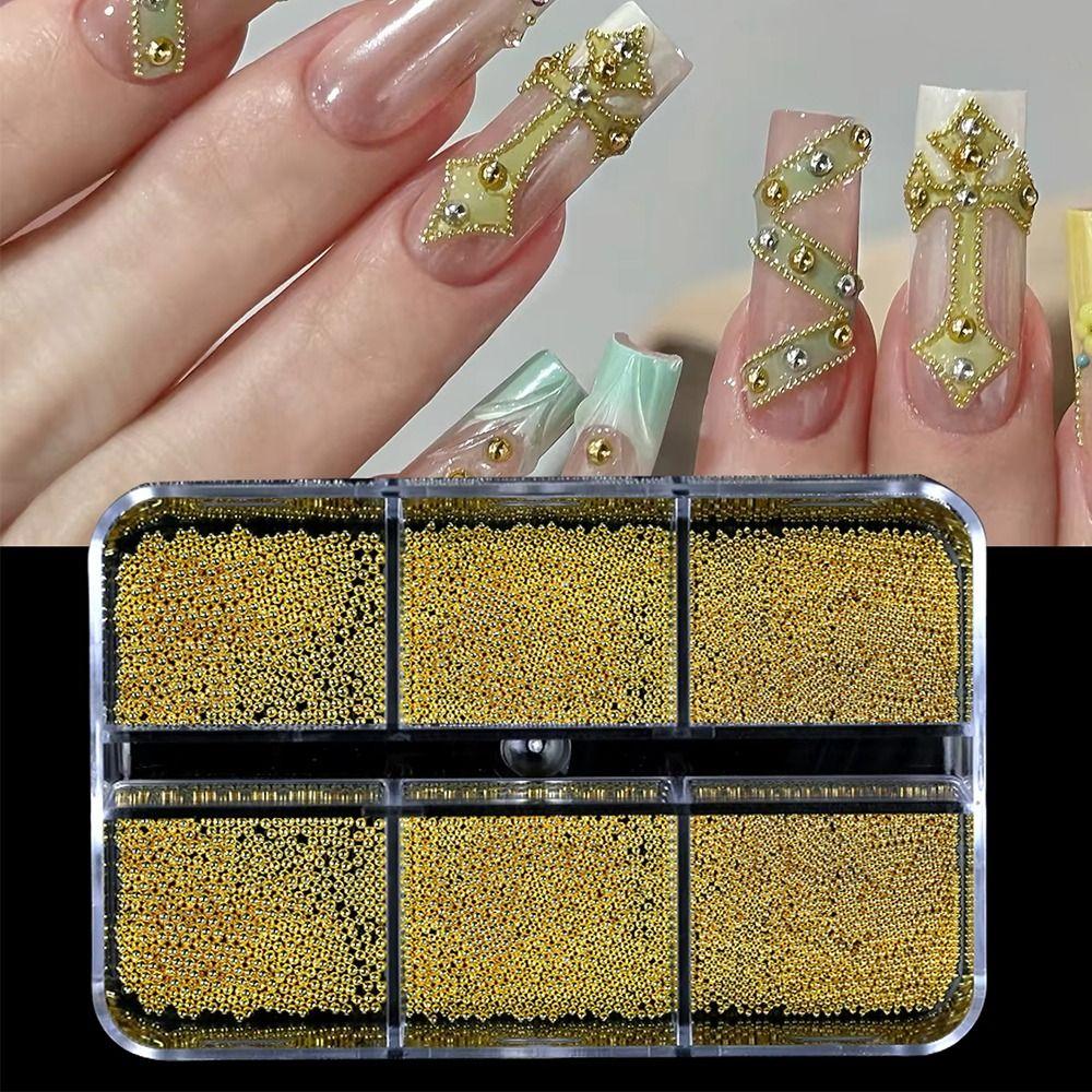 Gold Silver Caviar Beads Nail Art Decorations Mini Caviar Beads Nail Beads DIY Nail Art Jewelry