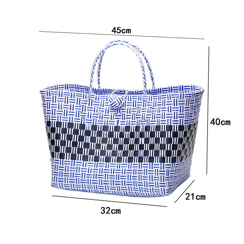 Vietnamese Large Imitation Rattan Handled Storage and Grocery Basket