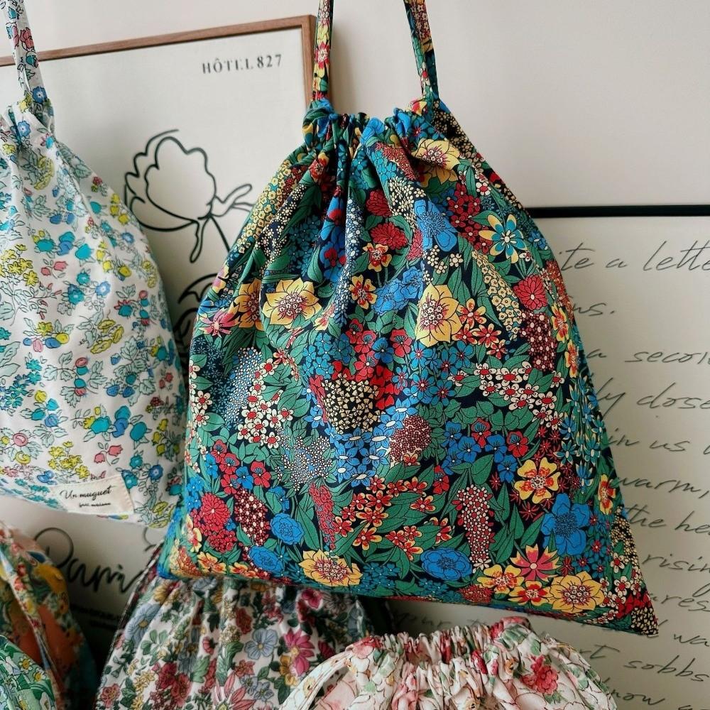Lightweight Floral Drawstring Bag Reusable Floral Print Gift Bag Birthday Party Favors