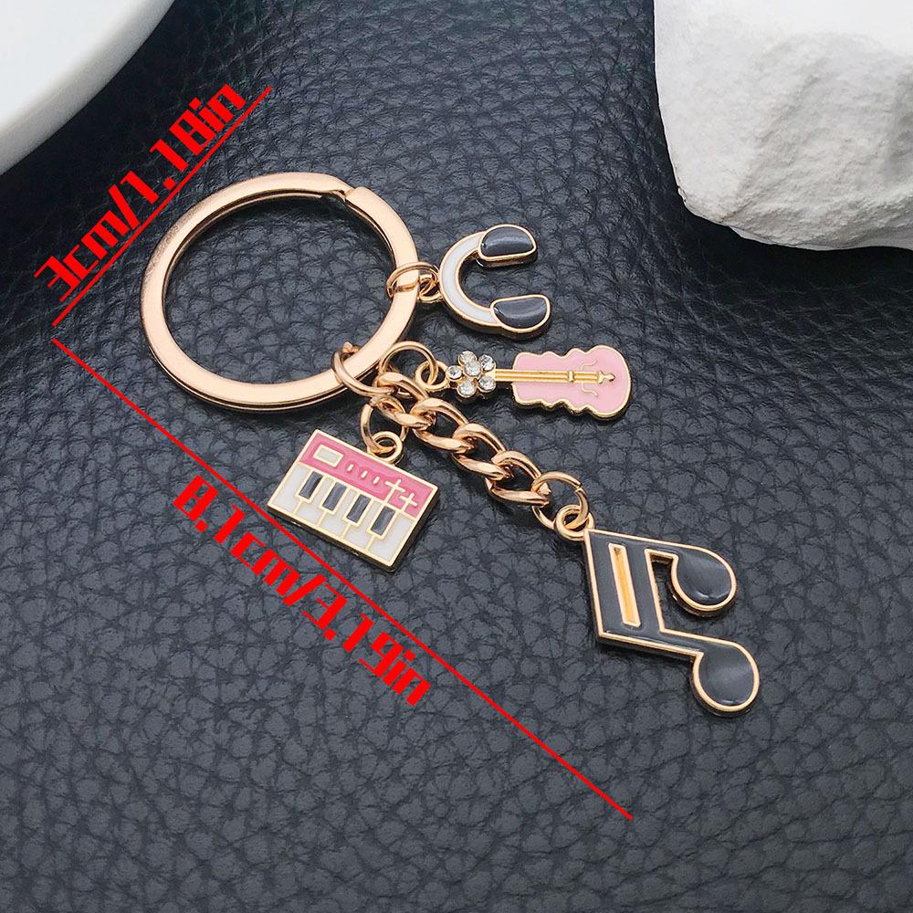 Red Drip Oil Music Note Piano Violin Keychain Pendant for Backpacks - Unisex Gift