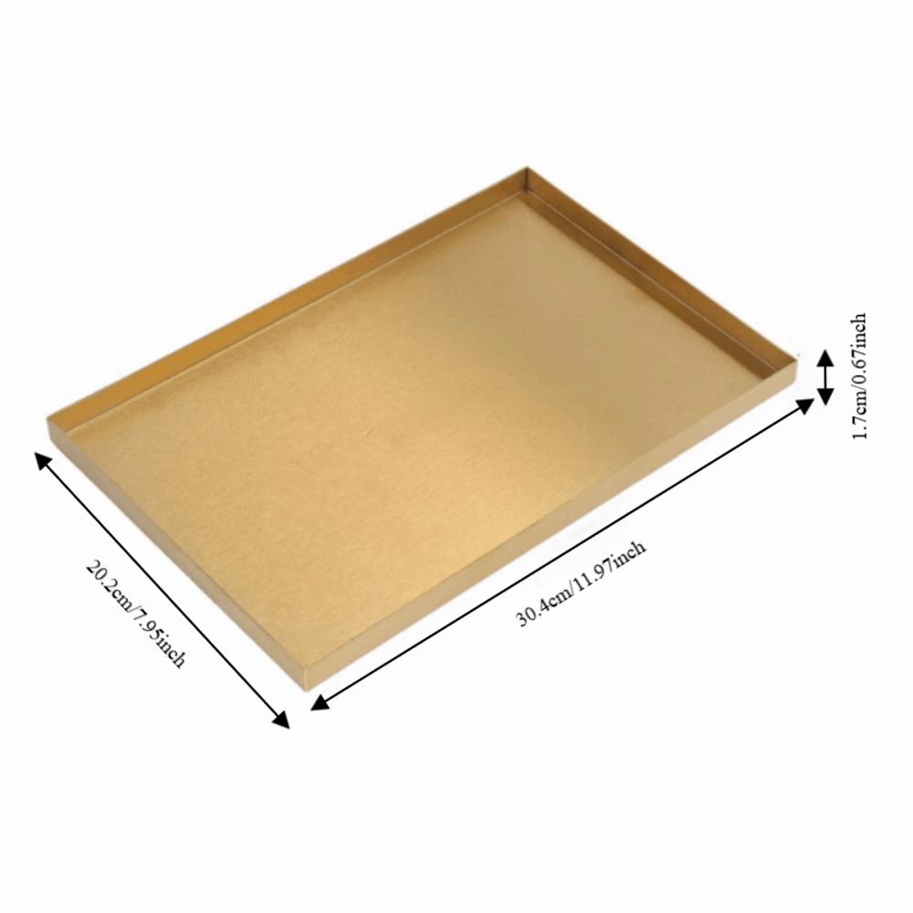 Stainless Steel Storage Tray Metal Gold Storage Organizer Tray Elegant Plate Tray Hotel Decor