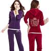 Slim Velvet Tracksuit Women Hooded Zip Korean Casual Basic Two Piece Set Tops and Pants Soft Home Clothing Ensemble Femme
